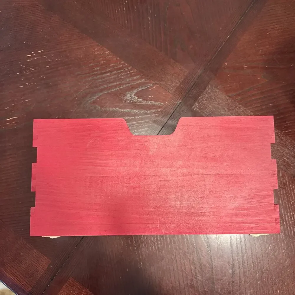 brightroom Stackable Wooden Storage Bin 12¼ x 6 x 6¼ in Red Rectangular